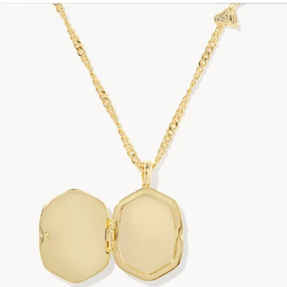 NWT Kendra Scott x LoveShackFancy Daphne Gold Locket Necklace Sold Out Style!! - Picture 4 of 7